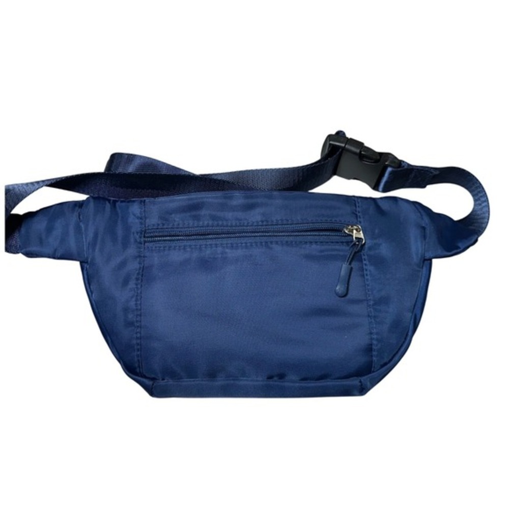 The Foldie Navy Belt Bag Crossbody RFID Travel Fanny Pack - Picture 4 of 6